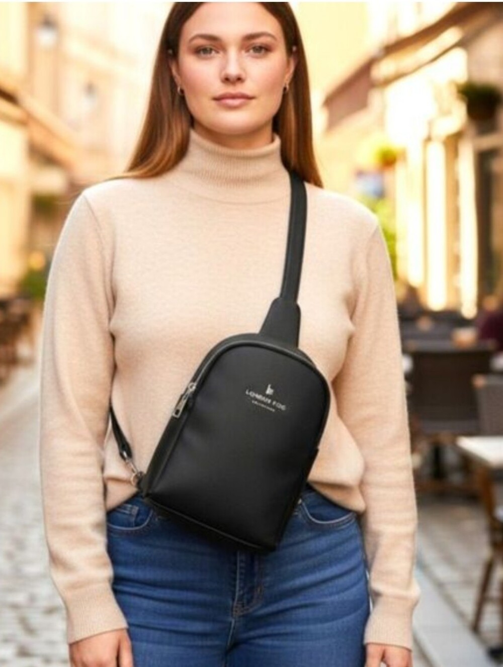 NWT London Fog Janice Sling Bag - Sleek Black! Unopened Factory Seal